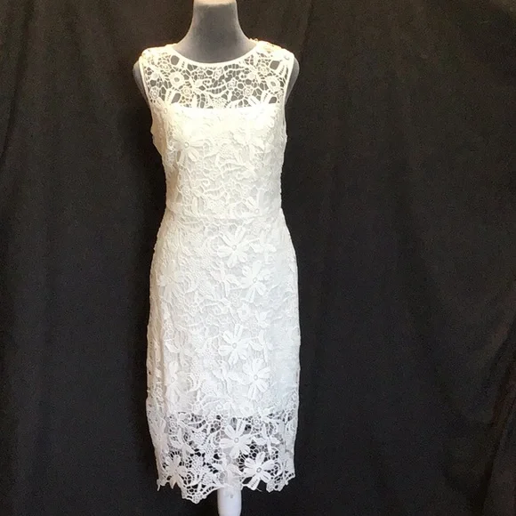 black guipure lace dress Staud Rosaline Black Guipure Lace Midi Dress main image 0